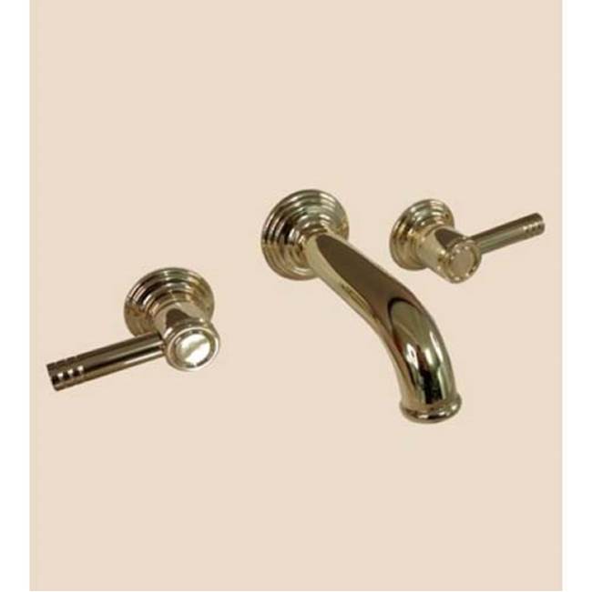 Herbeau ''Mel Lille'' 3-Hole Wall Mounted Kitchen Faucet in Polished Brass