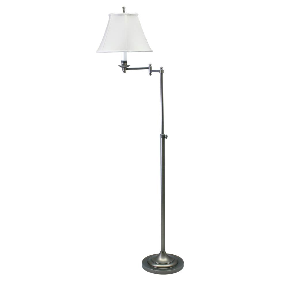 House Of Troy Club Adjustable Antique Silver Floor Lamp