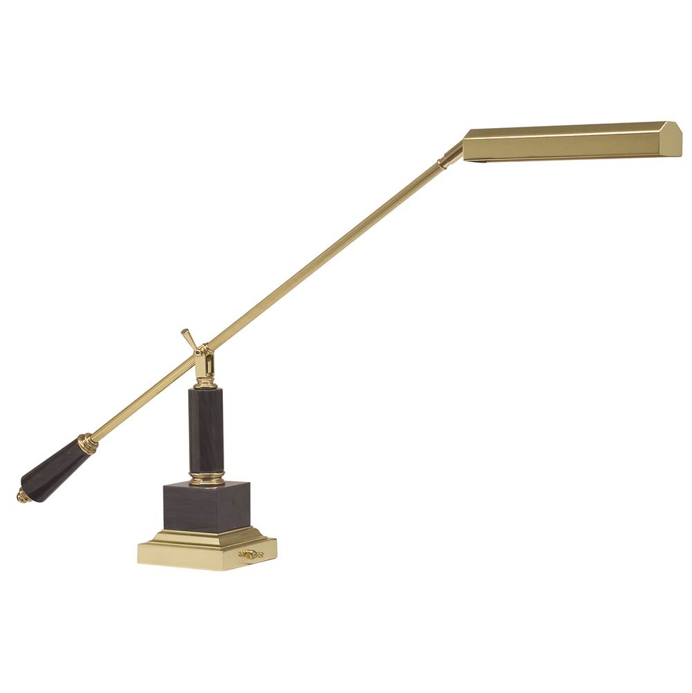 House Of Troy Counter Balance Polished Brass and Black Marble Piano/Desk Lamp