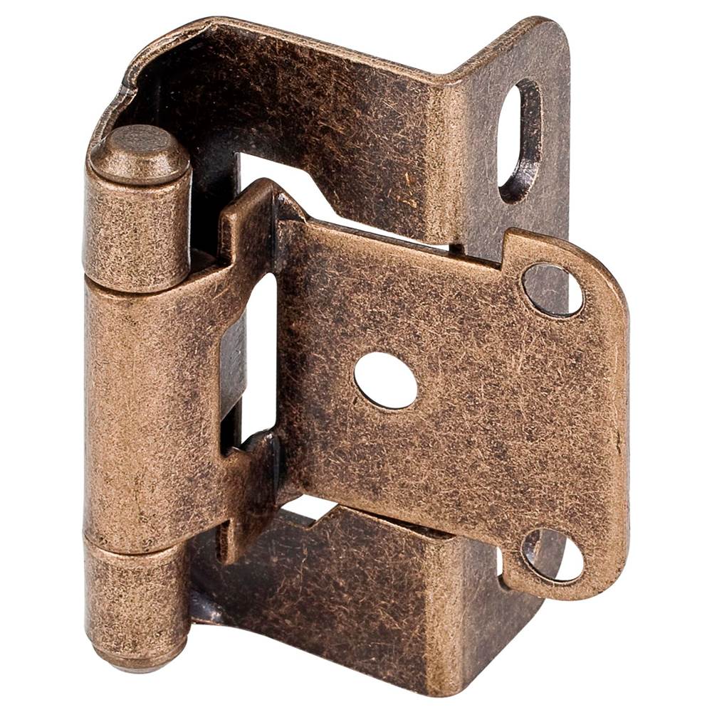 Hardware Resources 1/2'' Overlay Self-closing Partial Wrap 2 Hole Burnished Brass