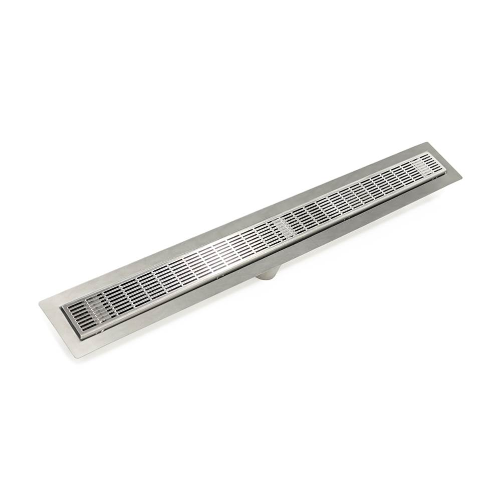 Infinity Drain 42'' FF Series Complete Kit with 2 1/2'' Perforated Slotted Grate in Satin Stainless
