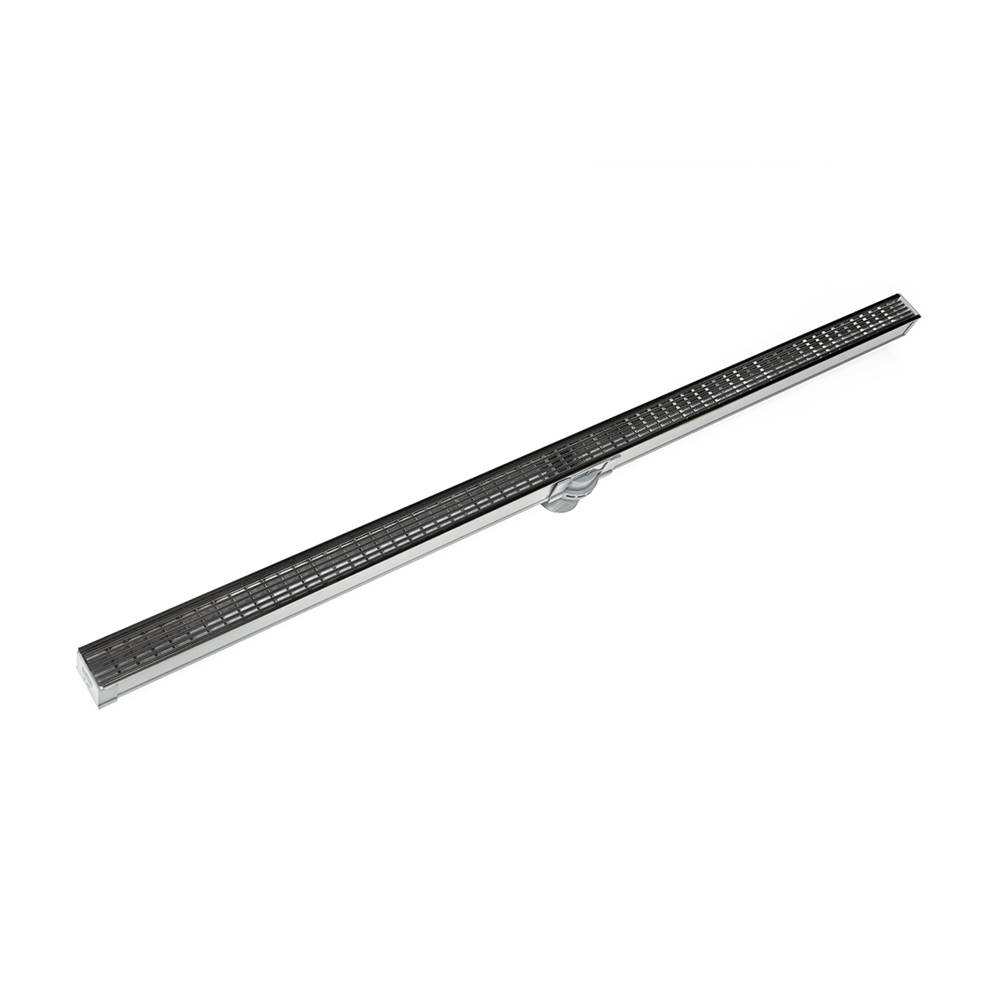 Infinity Drain 36'' S-PVC Series Complete Kit with 1 1/2'' Wedge Wire Grate in Matte Black