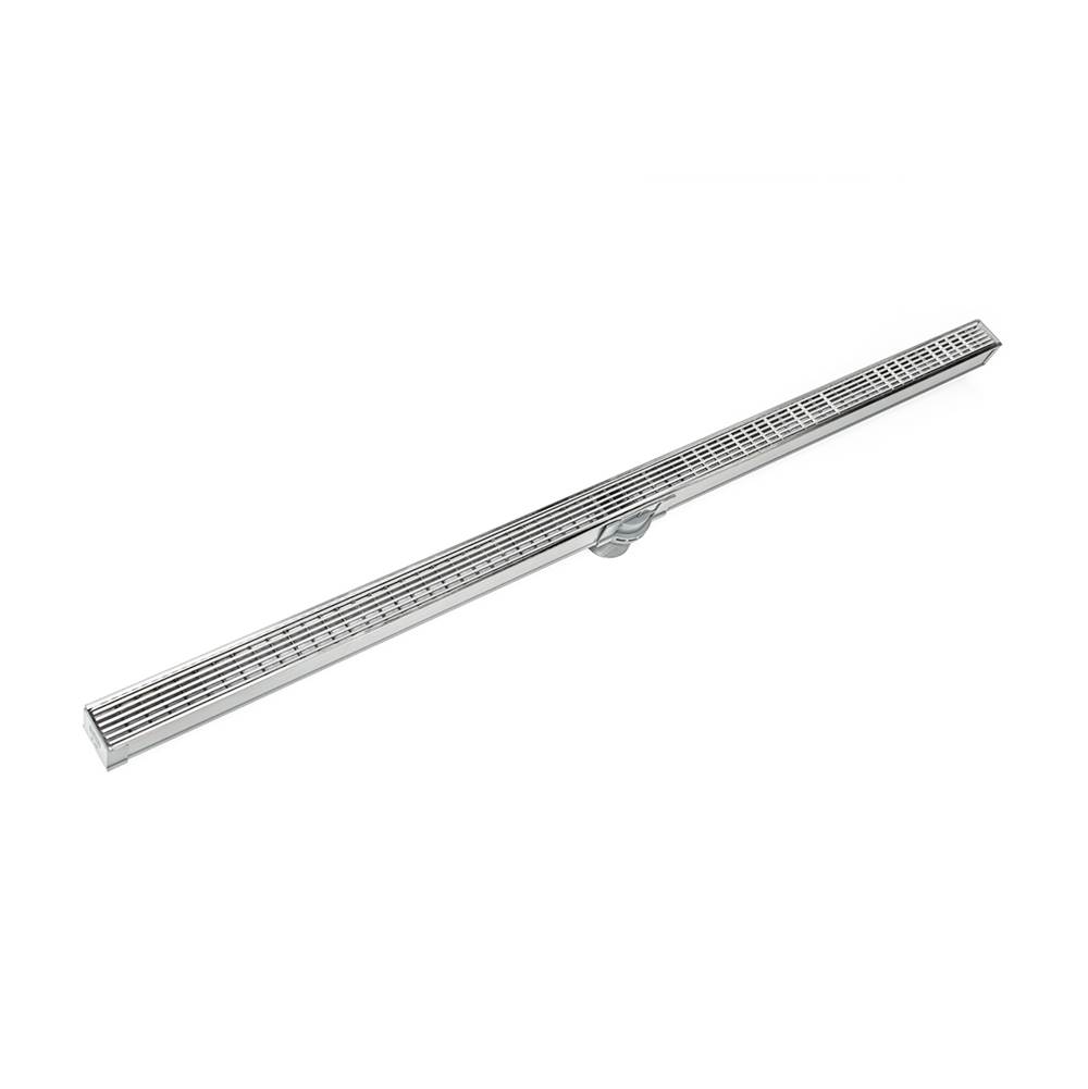 Infinity Drain 48'' S-PVC Series Complete Kit with 1 1/2'' Wedge Wire Grate in Polished Stainless