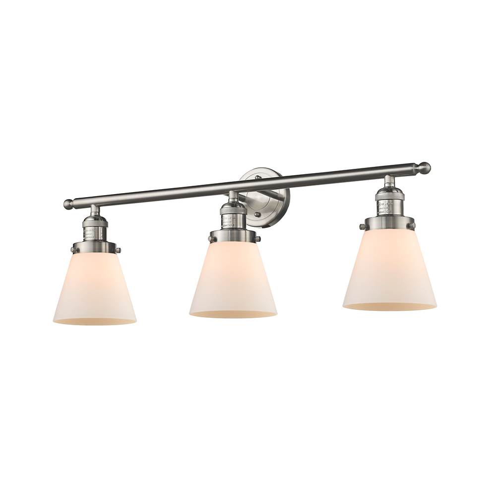 Innovations Small Cone 3 Light Bath Vanity Light part of the Franklin Restoration Collection