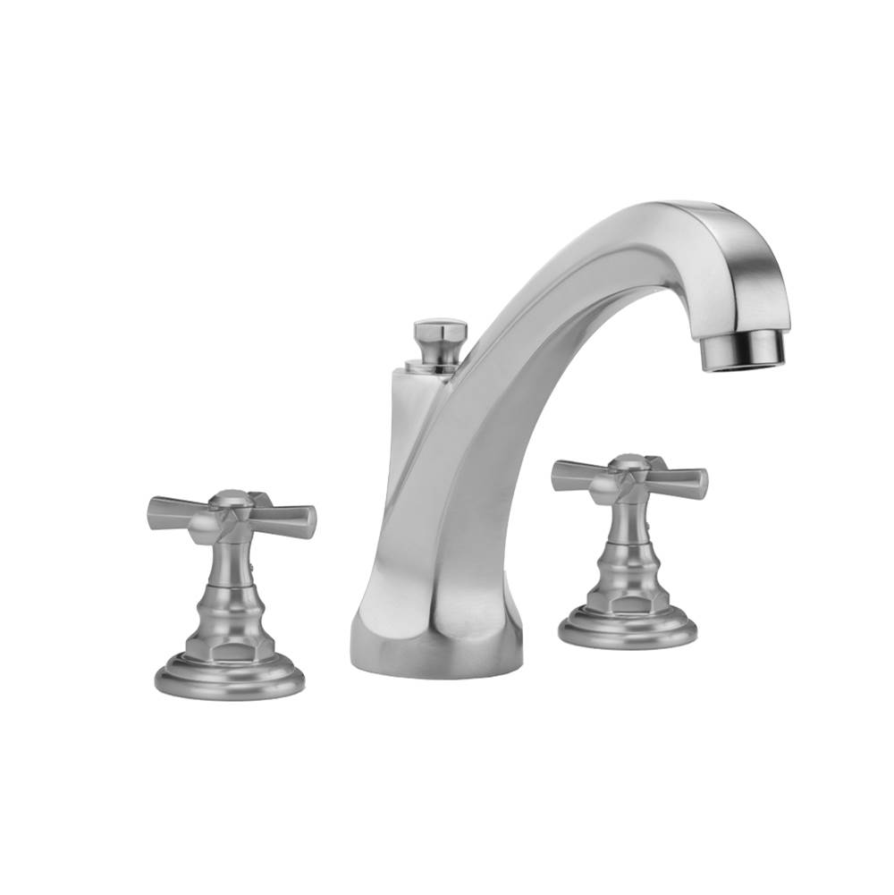Jaclo Westfield Roman Tub Set with High Spout and Hex Cross Handles