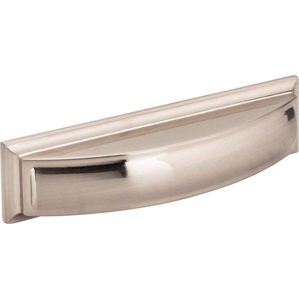 Jeffrey Alexander 96 mm Center-to-Center Satin Nickel Square Annadale Cabinet Cup Pull