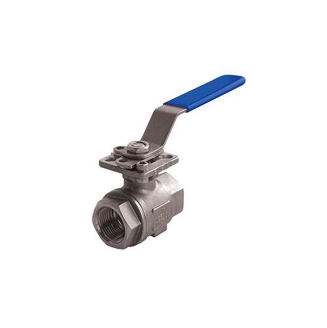 Jomar International LTD Stainless Steel, 2 Piece, Full Port, Threaded Connection, 1000 Wog, With Iso Mounting Pad 1-1/4''