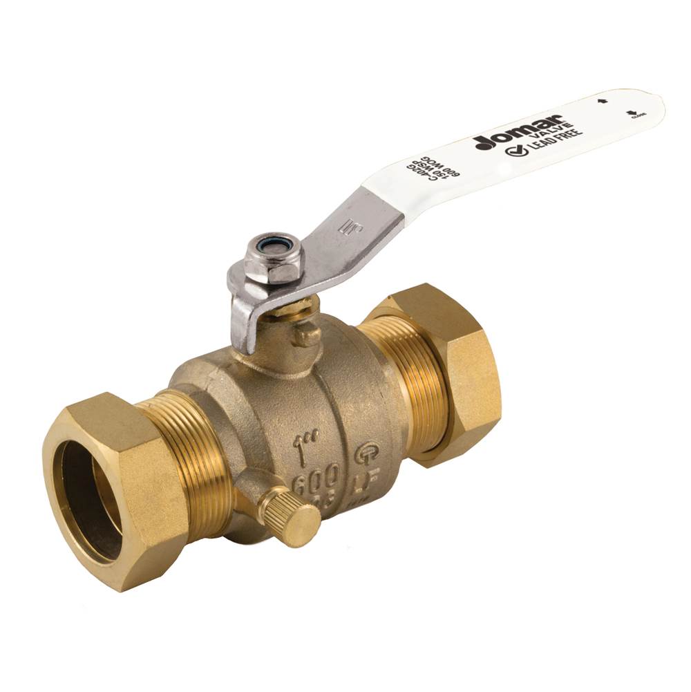 Jomar International LTD Full Port, 2 Piece, Compression Connection, 600 Wog, Stainless Steel Ball And Stem With Drain 3/4''