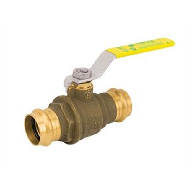 Jomar International LTD Full Port, 2 Piece, Press Connection, Dezincification Resistant Brass, With Stainless Steel Ball And Stem, 250 Wog 1-1/2''