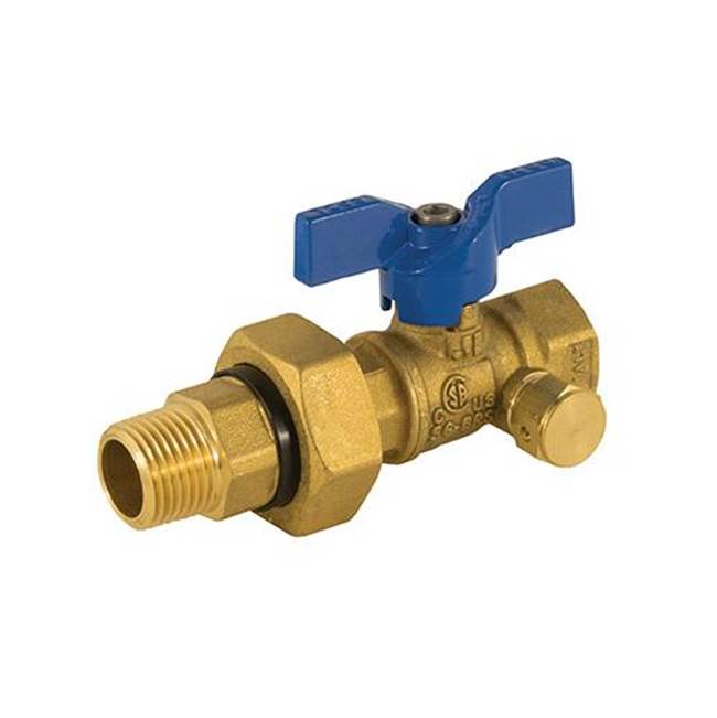 Jomar International LTD Gas Ball Valve, Integrated Dielectric Union End, 600 Wog, With Side Tap 3/4''