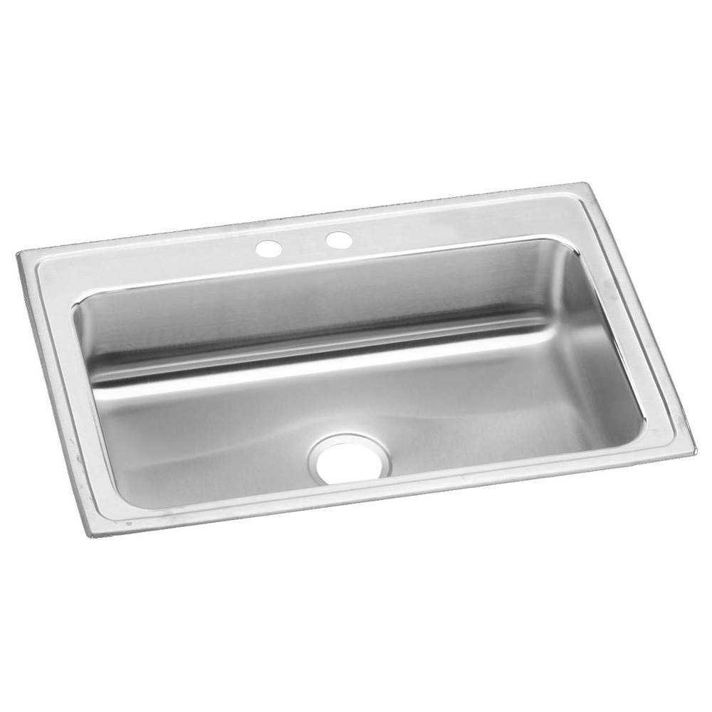 Just Manufacturing Stainless Steel 33'' x 22'' x 7-5/8'' MR2-Hole Single Bowl Drop-in Sink