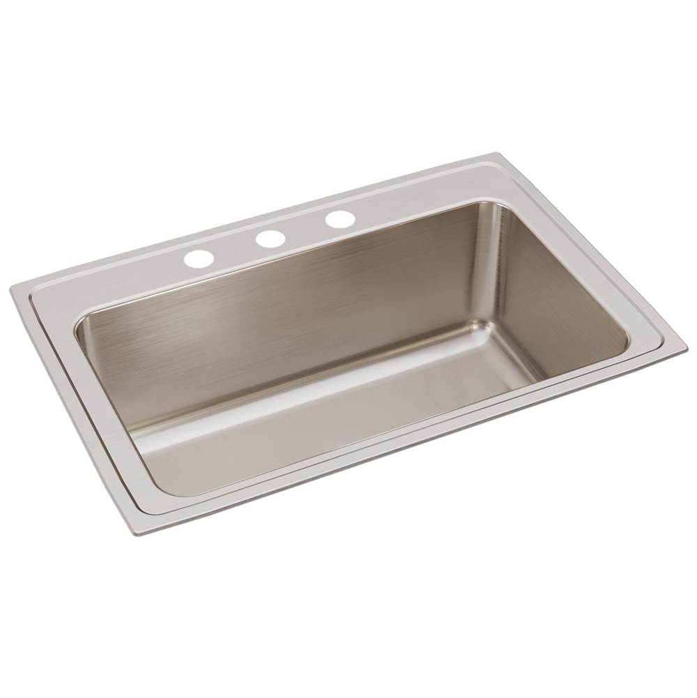 Just Manufacturing Stainless Steel 33'' x 22'' x 11-5/8'' 3-Hole Single Bowl Drop-in Sink