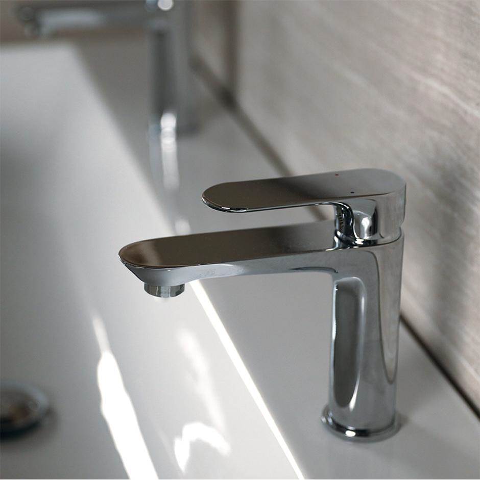 Lacava Deck-mount single hole faucet with lever handle. Water flow rate: 1.2GPM pressure compensating aerator. H: 6 1/2'', SPOUT: 5''.