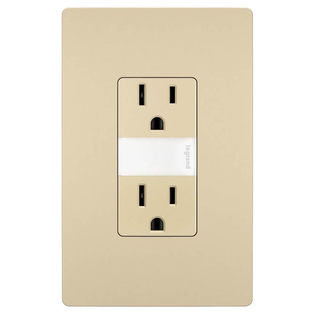 Legrand radiant 15A Tamper-Resistant Outlet with Night Light, Ivory