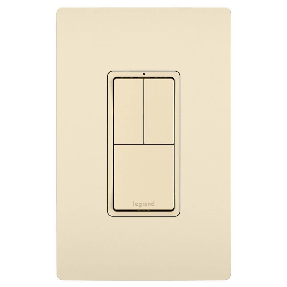 Legrand radiant Two Single-Pole Switches and Single Pole/3-Way Switch, Light Almond