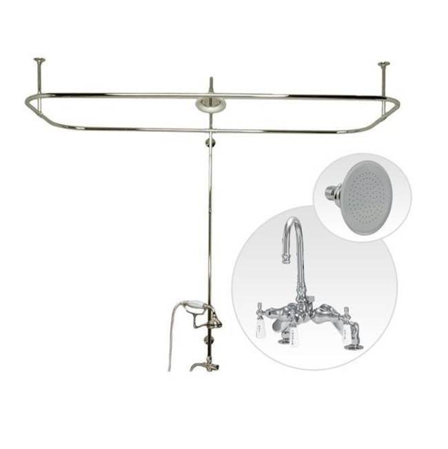 Maidstone Side Deck Mount Shower Kit with Gooseneck Faucet Shower Enclosure Set