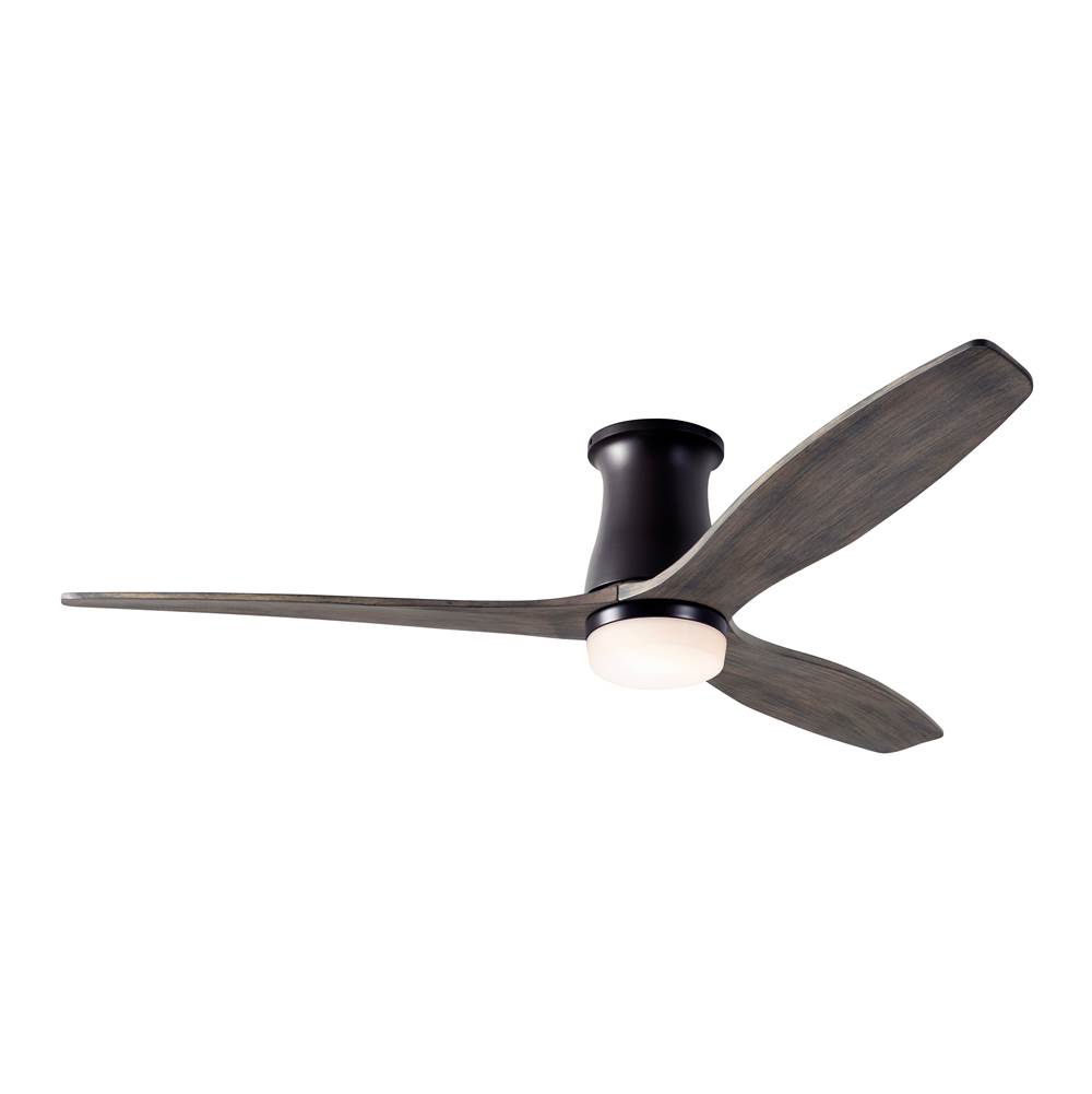 Modern Fan Company Arbor Flush DC Fan; Dark Bronze Finish; 54'' Graywash Blades; 17W LED; Wall/Remote Combo Control