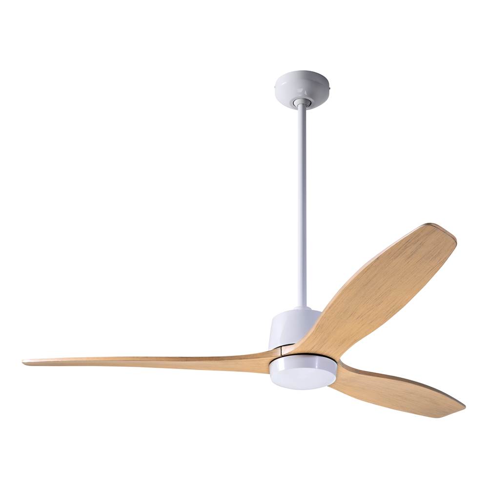 Modern Fan Company Arbor DC Fan; Gloss White Finish; 54'' Maple Blades; No Light; Remote Control