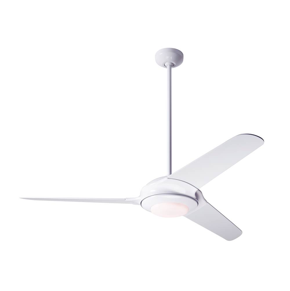 Modern Fan Company Flow Fan; Gloss White Finish; 52'' White Blades; 20W LED; Handheld Remote Control (2-wire)