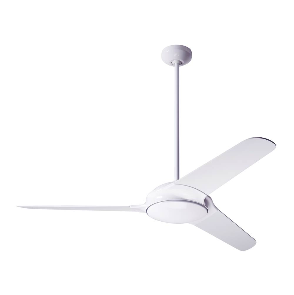 Modern Fan Company Flow Fan; Gloss White Finish; 52'' White Blades; No Light; Fan Speed and Light Control (2-wire)