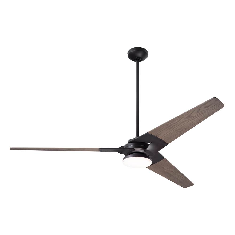 Modern Fan Company Torsion Fan; Dark Bronze Finish; 62'' Graywash Blades; 20W LED; Fan Speed and Light Control (2-wire)