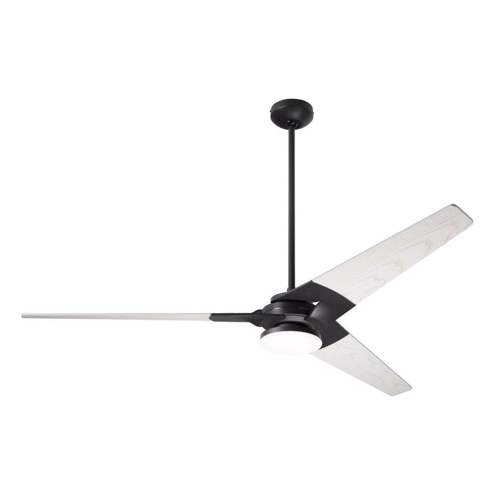 Modern Fan Company Torsion Fan; Dark Bronze Finish; 62'' Whitewash Blades; 20W LED; Wall Control with Remote Handset (2-wire)