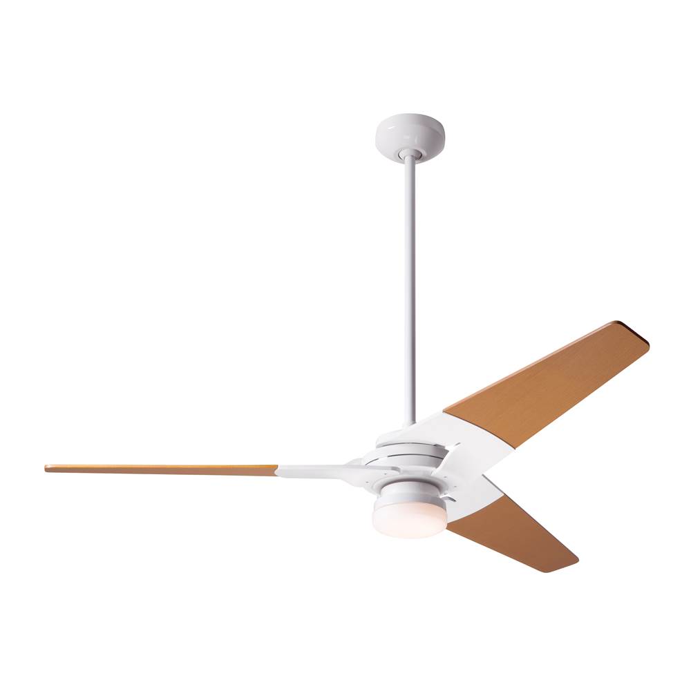 Modern Fan Company Torsion Fan; Gloss White Finish; 52'' Maple Blades; 17W LED; Fan Speed and Light Control (3-wire)