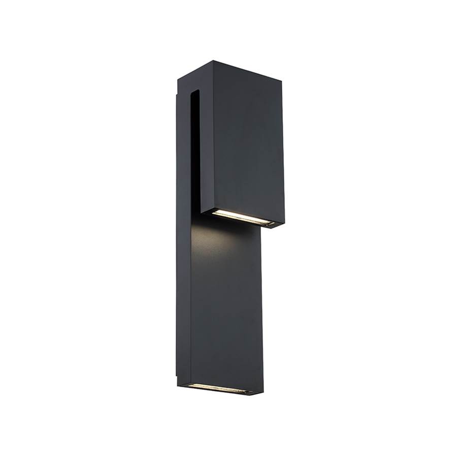 Modern Forms Double Down 18'' LED Outdoor Wall Sconce Light 3000K in Black