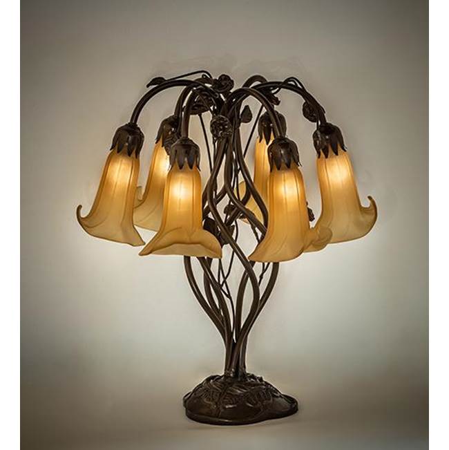 Meyda Tiffany 19'' High Amber Pond Lily 6 Light Table Lamp