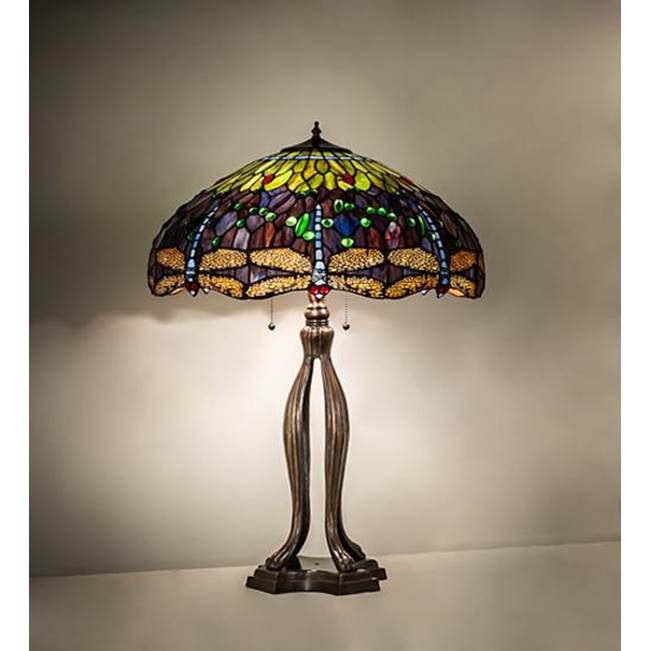 Meyda Tiffany 33'' High Tiffany Hanginghead Dragonfly Table Lamp