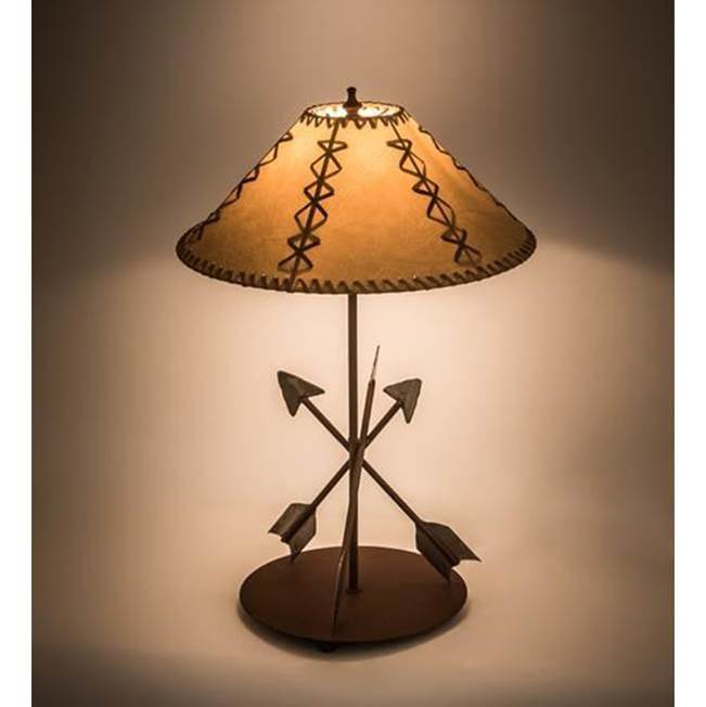 Meyda Tiffany 23'' High Arrowhead Faux Leather Shade Table Lamp