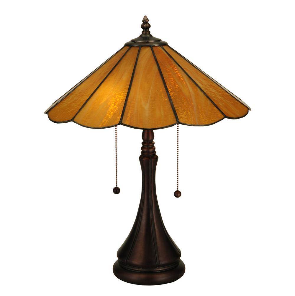 Meyda Tiffany 20.25''H Panel Honey Amber Table Lamp
