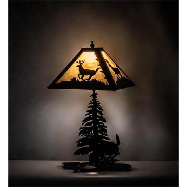Meyda Tiffany 21'' High Lone Deer Table Lamp