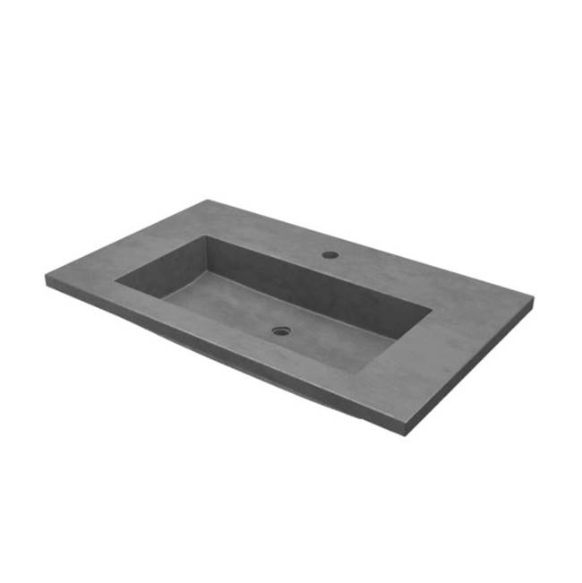 Native Trails 36'' Capistrano Vanity Top with Integral Trough in Slate - Single Faucet Cutout