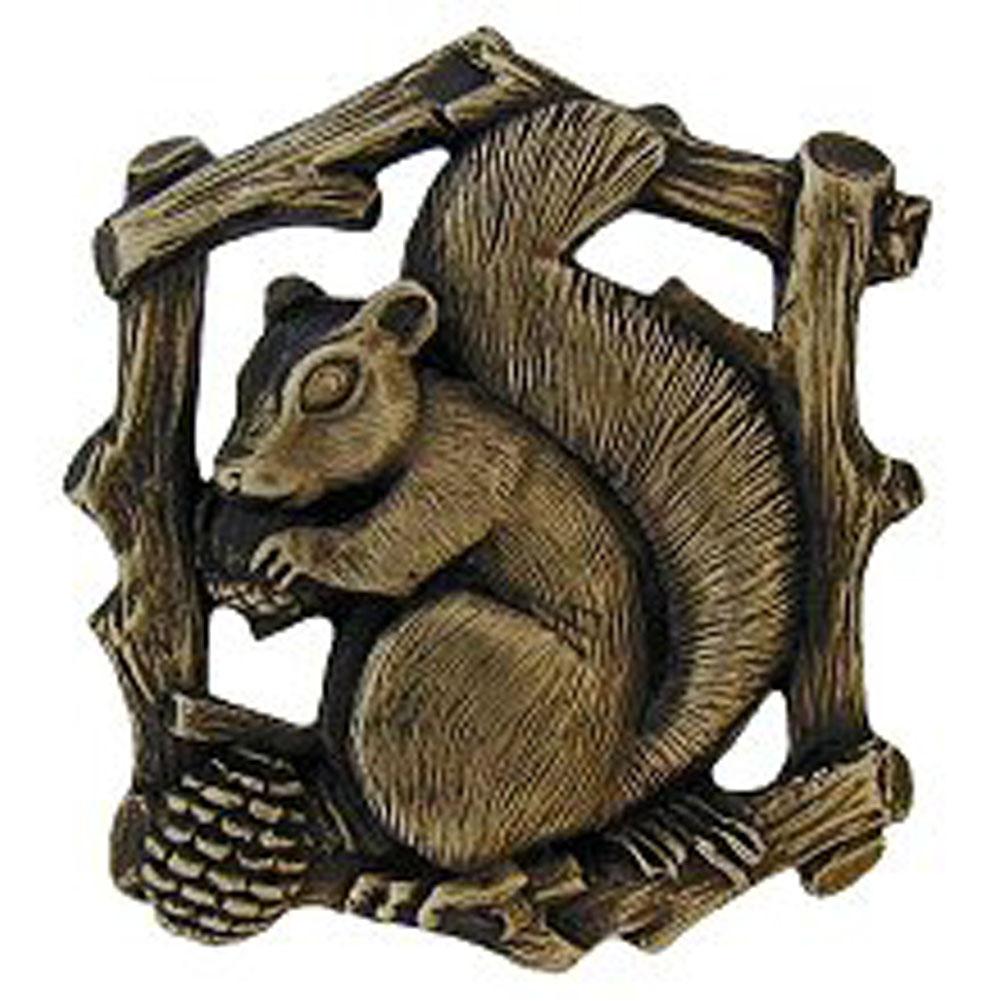 Notting Hill Grey Squirrel Knob Antique Brass (Right side)