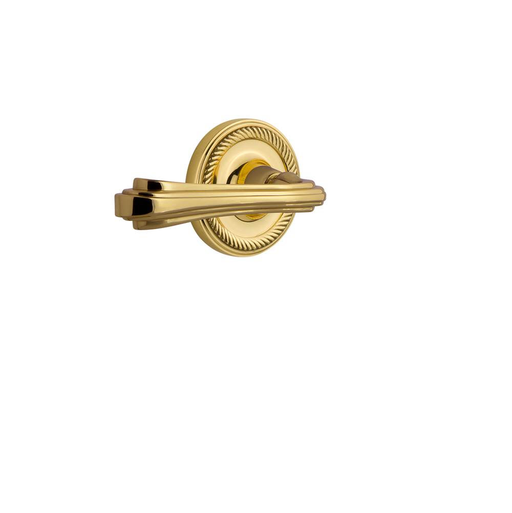Nostalgic Warehouse Nostalgic Warehouse Rope Rose Privacy Fleur Lever in Polished Brass