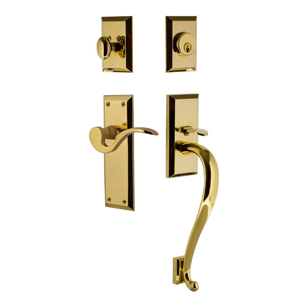 Nostalgic Warehouse Nostalgic Warehouse New York Plate S Grip Entry Set Manor Lever in Lifetime Brass