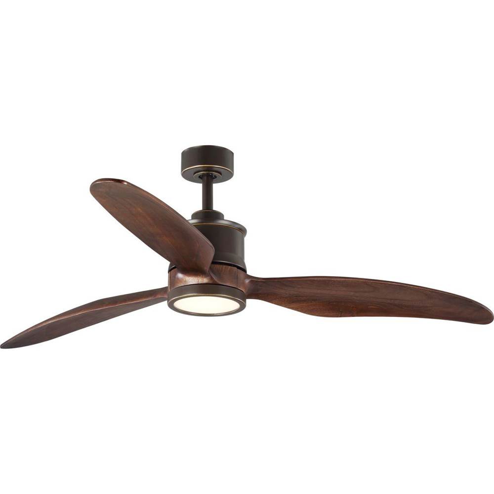 Progress Lighting Farris Collection Three-Blade Carved Wood 60'' Ceiling Fan