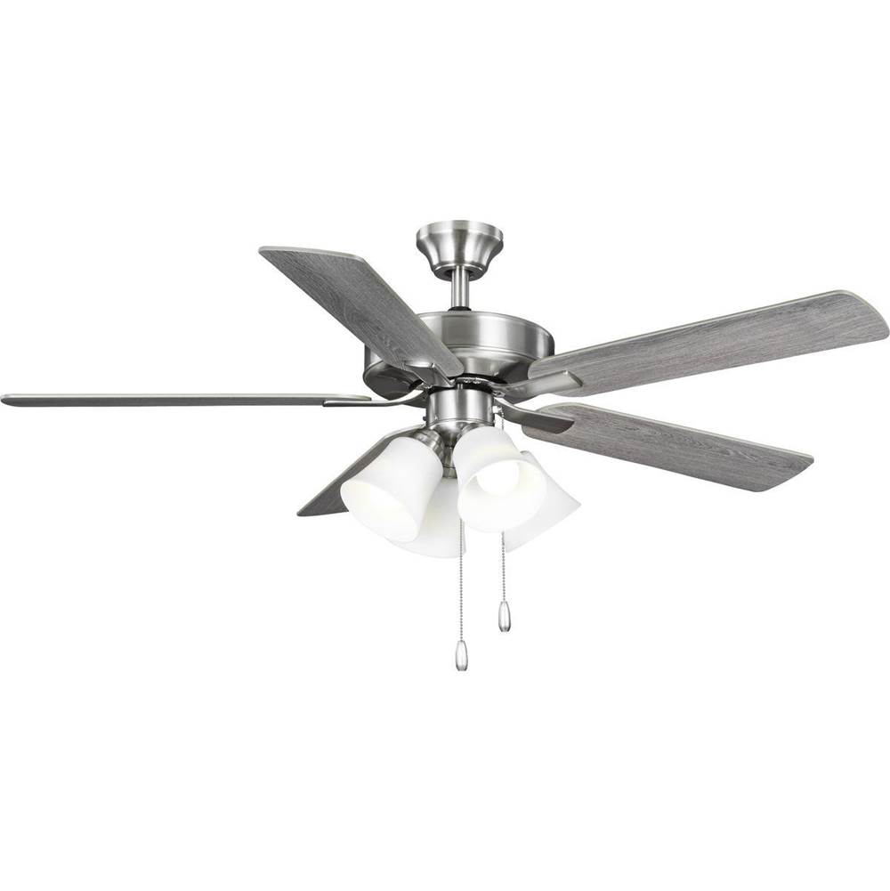 Progress Lighting AirPro 52 in. Brushed Nickel 5-Blade ENERGY STAR Rated AC Motor Ceiling Fan with LED Light