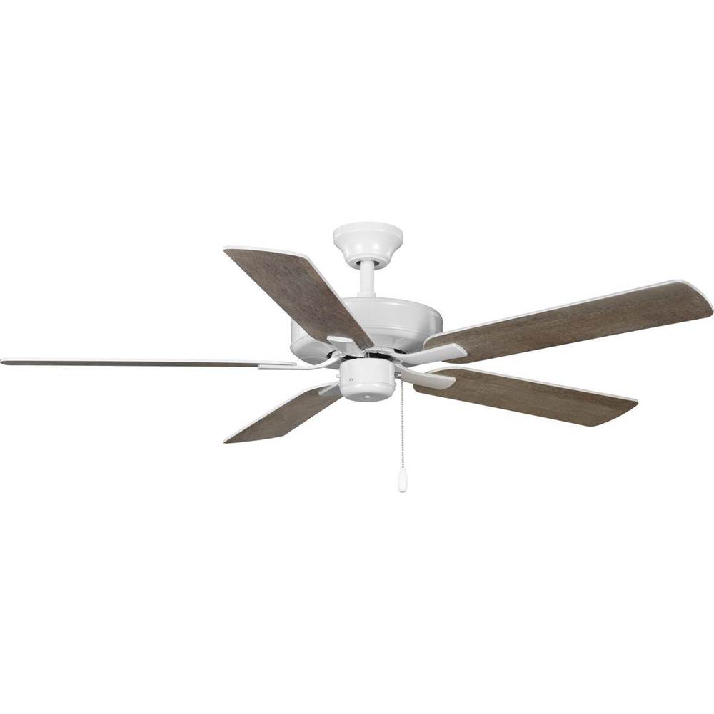 Progress Lighting AirPro 52 in. White 5-Blade ENERGY STAR Rated AC Motor Transitional Ceiling Fan