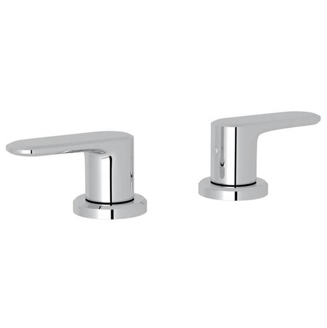 Rohl Rohl Meda Bath Pair Of 1/2'' Hot And Cold Sidevalves Only In Polished Chrome With Metal Levers For Deck Mounted Lavatory And Bidet Faucets
