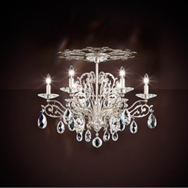 Schonbek Filigrae 6 Light 110V Close to Ceiling in Heirloom Bronze with Clear Heritage Crystal
