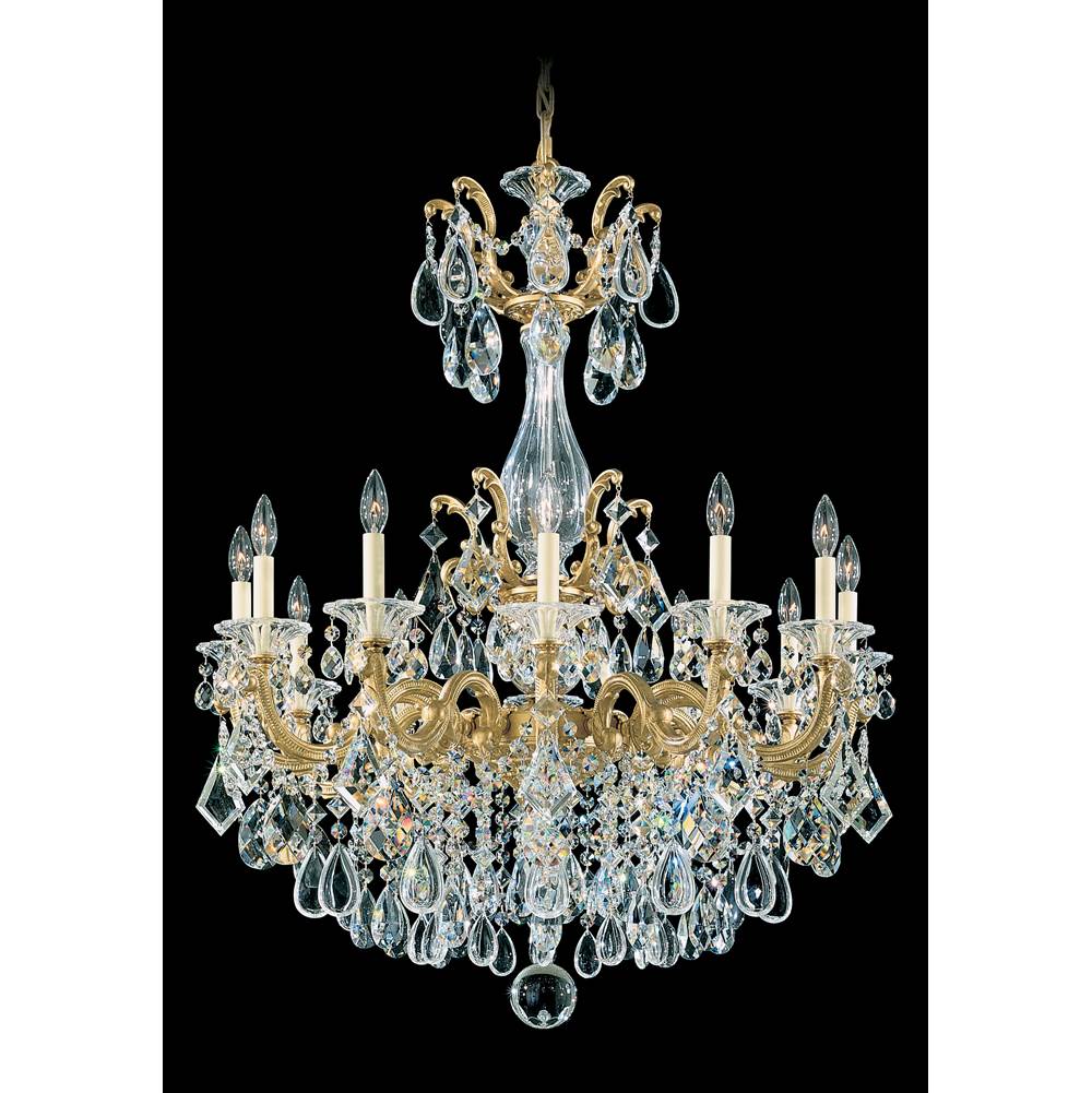 Schonbek La Scala 12 Light 120V Chandelier in French Gold with Clear Radiance Crystal