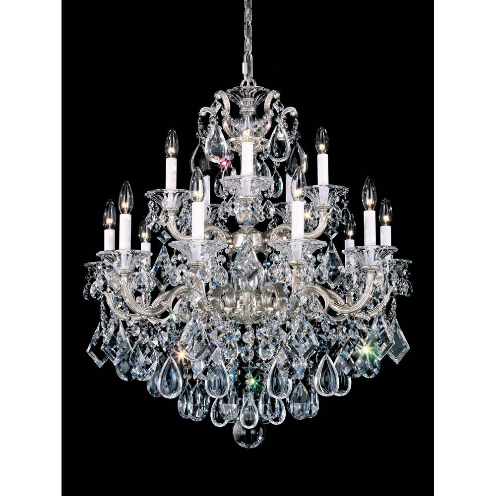 Schonbek La Scala 15 Light 120V Chandelier in French Gold with Clear Radiance Crystal