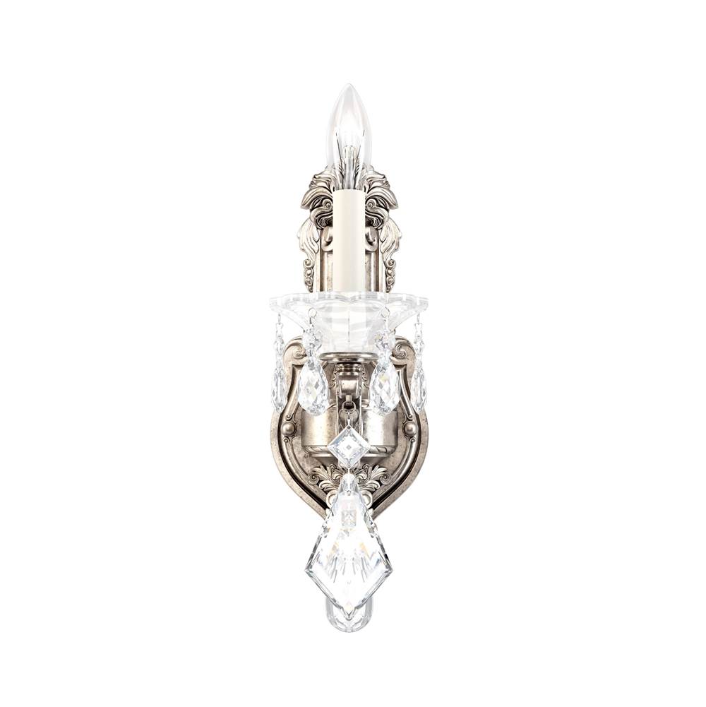 Schonbek La Scala 1 Light 110V Wall Sconce in Antique Silver with Clear Crystals From Swarovski®