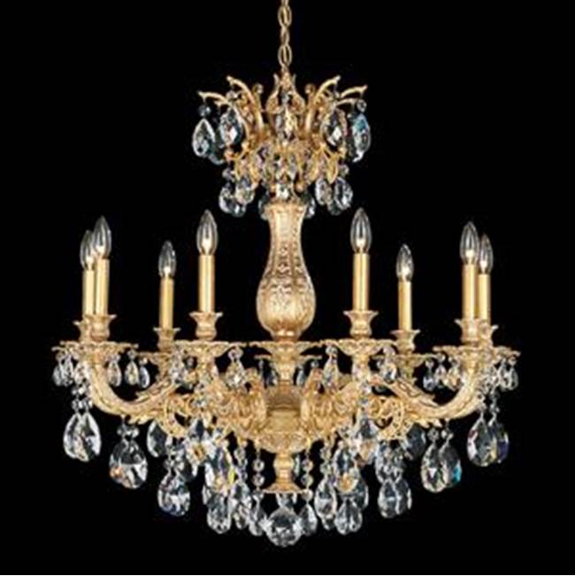 Schonbek Milano 9 Light 110V Chandelier in Antique Silver with Clear Crystals From Swarovski®