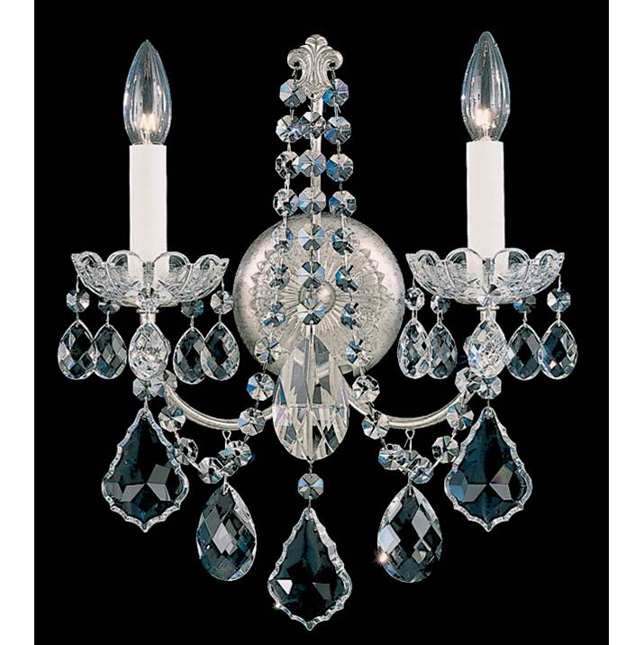 Schonbek New Orleans 2 Light 120V Wall Sconce in Antique Silver with Clear Radiance Crystal