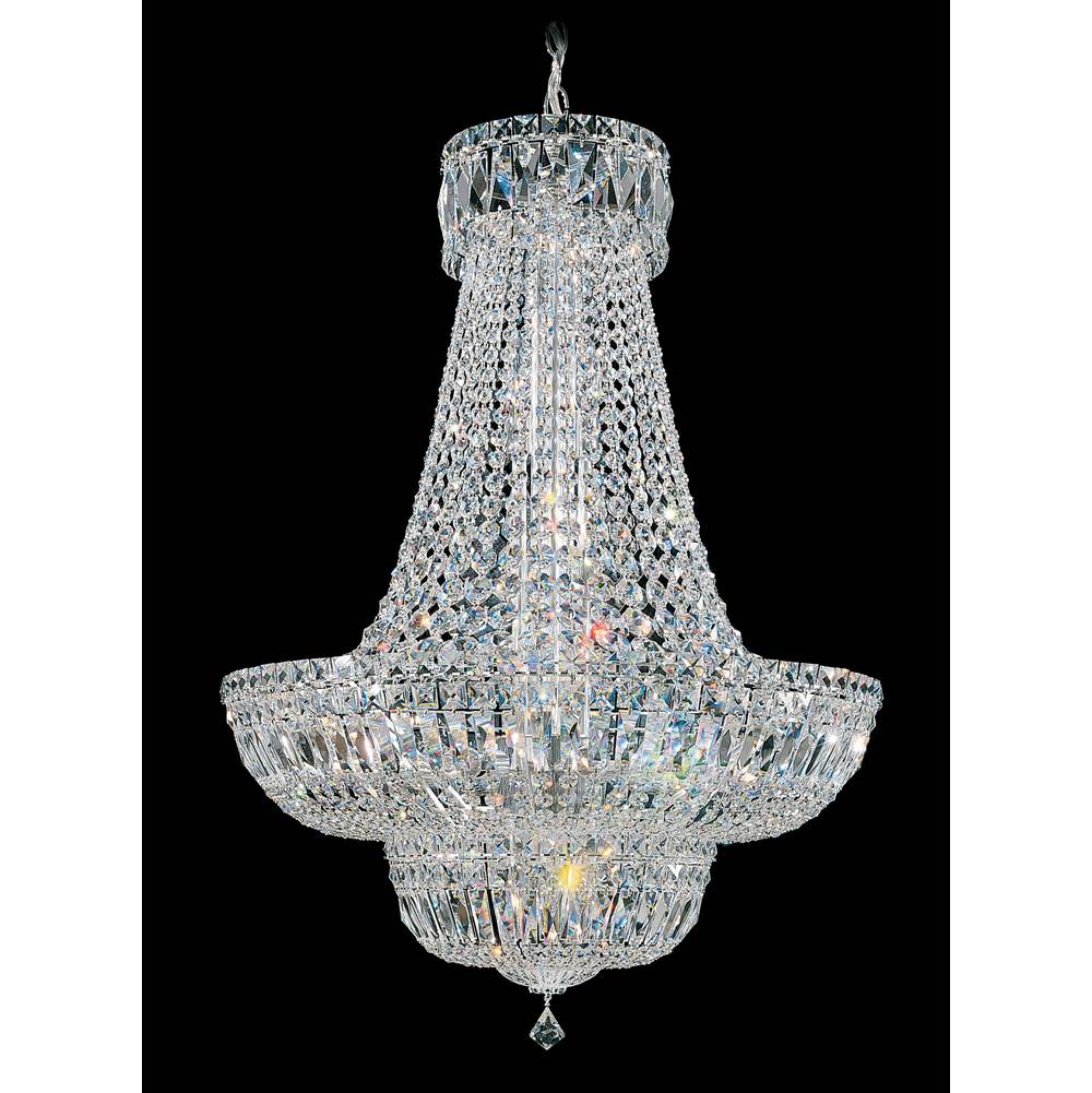 Schonbek Petit Crystal Deluxe 23 Light 120V Chandelier in Polished Silver with Clear Optic Crystal