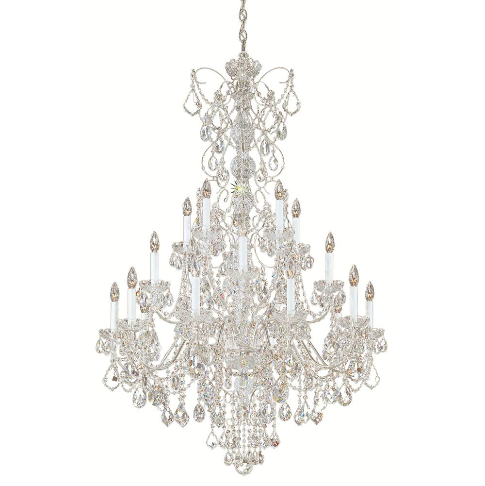 Schonbek Century 20 Light 110V Chandelier in Silver with Clear Heritage Crystal