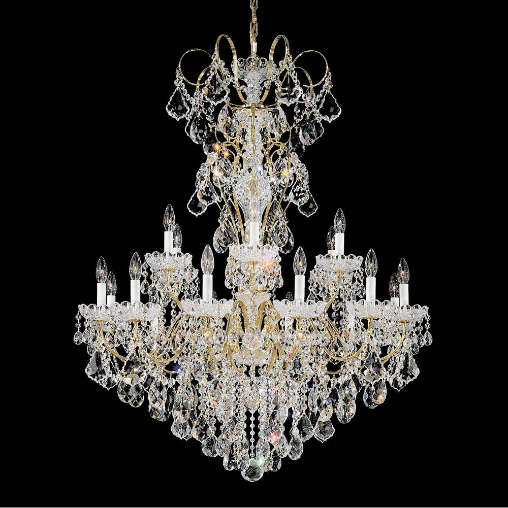 Schonbek New Orleans 18 Light 110V Chandelier in Rich Auerelia Gold with Clear Heritage Crystal